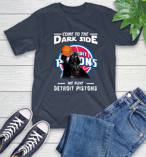 NBA Come To The Dark Side We Have Detroit Pistons Star Wars Darth Vader Basketball T-Shirt 3