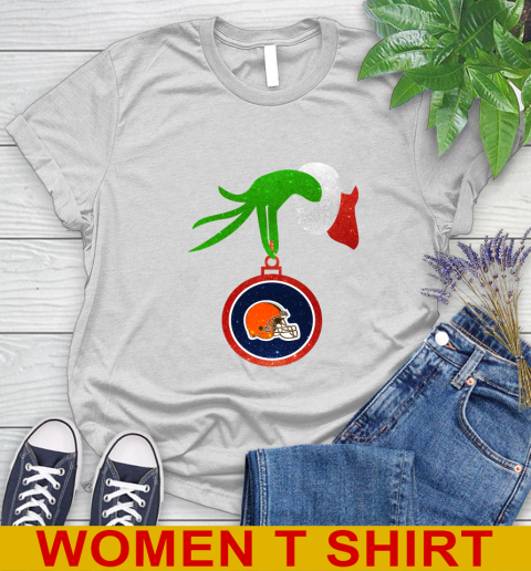 Cleveland Browns Grinch Merry Christmas NFL Football Women's T-Shirt