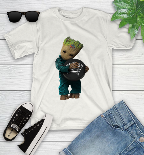 NHL Groot Guardians Of The Galaxy Hockey Sports Columbus Blue Jackets Youth T-Shirt