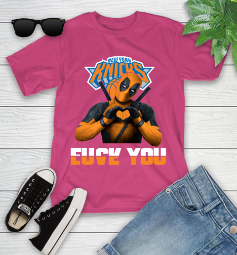 NBA New York Knicks Deadpool Love You Fuck You Basketball Sports Youth T-Shirt 11