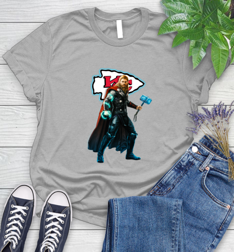 NFL Thor Avengers Endgame Football Kansas City Chiefs Women's T-Shirt 5