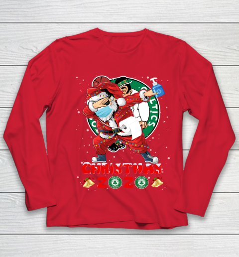 Boston Celtics Funny Santa Claus Dabbing Christmas 2020 NBA Youth Long Sleeve 8
