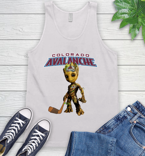 Colorado Avalanche NHL Hockey Groot Marvel Guardians Of The Galaxy Tank Top