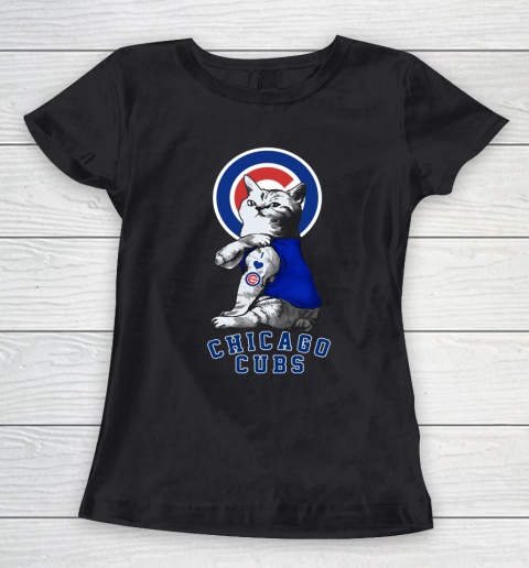 MLB Baseball My Cat Loves Chicago Cubs Women's T-Shirt