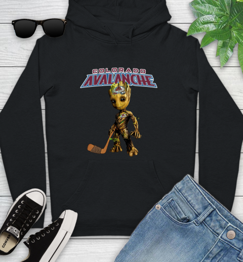 Colorado Avalanche NHL Hockey Groot Marvel Guardians Of The Galaxy Youth Hoodie 2