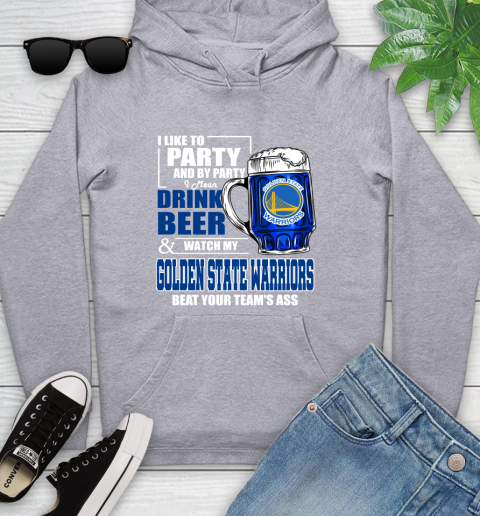 NBA Drink Beer and Watch My Golden State Warriors Beat Your Team's Ass Basketball Youth Hoodie 6