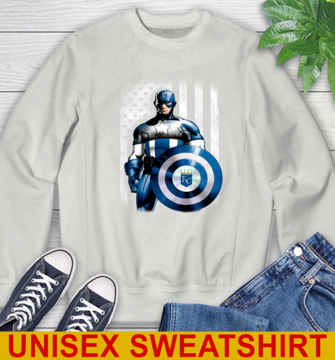 Kansas City Royals MLB Baseball Captain America Marvel Avengers American Flag Shirt Sweatshirt 5