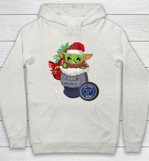 St.Louis Blues Christmas Baby Yoda Star Wars Funny Happy NHL Hoodie 12