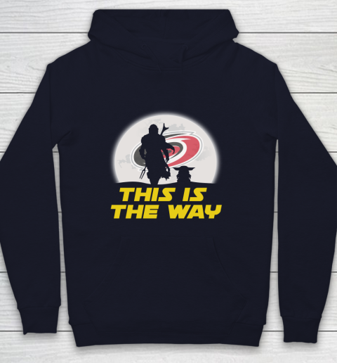 Carolina Hurricanes NHL Ice Hockey Star Wars Yoda And Mandalorian This Is The Way Youth Hoodie 3 Carolina Hurricanes NHL Ice Hockey Star Wars Yoda And Mandalorian This Is The Way Youth Hoodie - Image 3