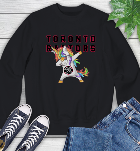 Toronto Raptors NBA Basketball Funny Unicorn Dabbing Sports Sweatshirt 2