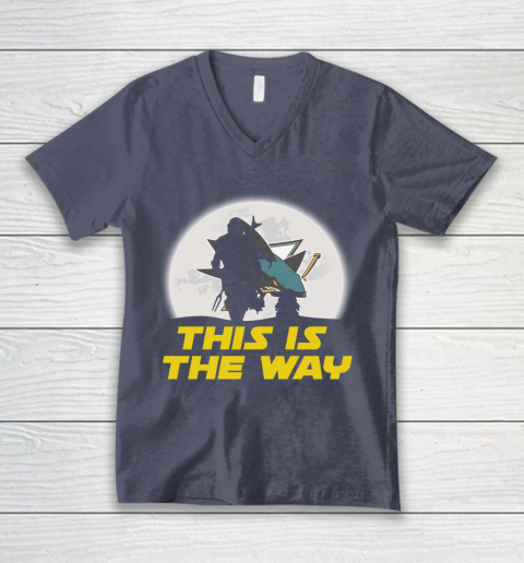 San Jose Sharks NHL Ice Hockey Star Wars Yoda And Mandalorian This Is The Way V-Neck T-Shirt 7