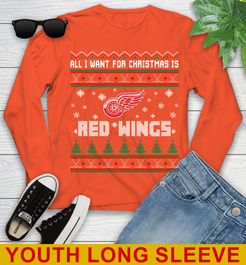 Detroit Red Wings NHL Hockey All I Want For Christmas Is My Team Sports 119