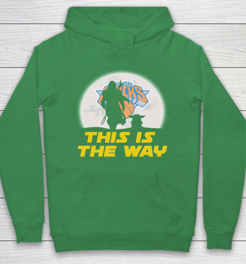 New York Knicks NBA Basketball Star Wars Yoda And Mandalorian This Is The Way Hoodie 5