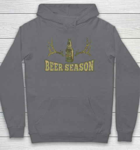 Beer Season Funny Camo Deer Hunting Pun Men Who Love Beers Hoodie 3