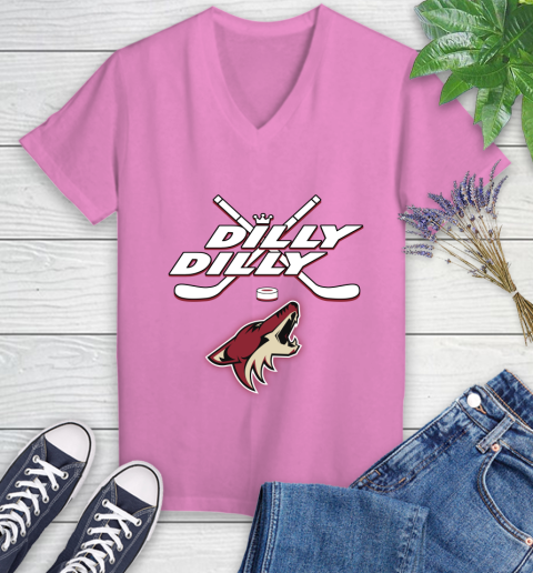 NHL Arizona Coyotes Dilly Dilly Hockey Sports Women's V-Neck T-Shirt 14