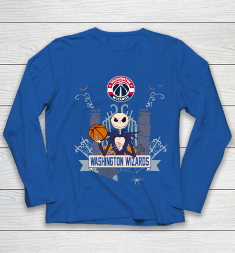 NBA Washington Wizards Basketball Jack Skellington Halloween Youth Long Sleeve 7