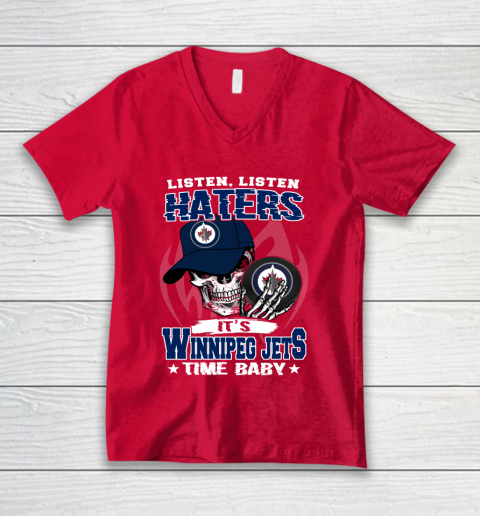 Listen Haters It is JETS Time Baby NHL V-Neck T-Shirt 6