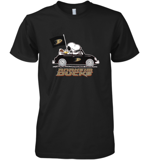 Snoopy And Woodstock Ride The Aheim Ducks Car NhL Premium Men's T-Shirt
