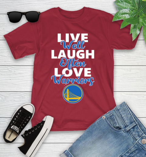 NBA Basketball Golden State Warriors Live Well Laugh Often Love Shirt Youth T-Shirt 12