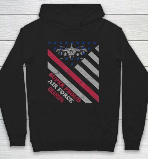 GrandFather gift shirt Vintage Flag American Veteran Super Proud Air Force Grandpa T Shirt Hoodie