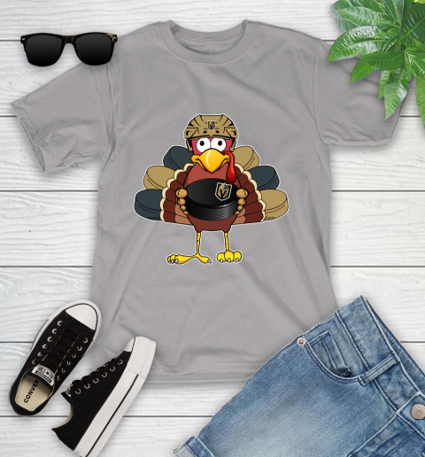 Vegas Golden Knights Turkey Thanksgiving Day Youth T-Shirt 4