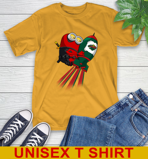 NHL Hockey Minnesota Wild Deadpool Minion Marvel Shirt T-Shirt 2