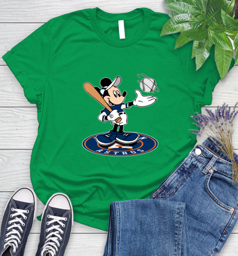 MLB Baseball Houston Astros Cheerful Mickey Disney Shirt Women's T-Shirt 7