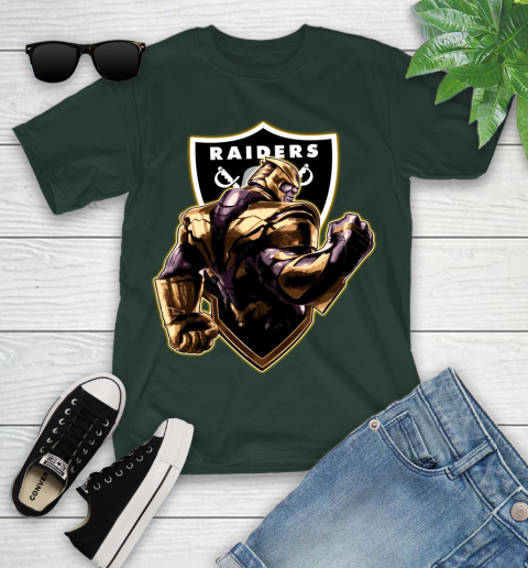 NFL Thanos Avengers Endgame Football Sports Oakland Raiders Youth T-Shirt 5