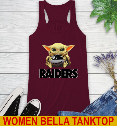 NFL Football Oakland Raiders Baby Yoda Star Wars Shirt Racerback Tank 3