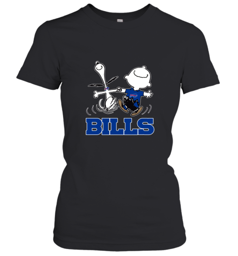 Snoopy And Charlie Brown Happy Buffalo Bills Fans Women's T-Shirt