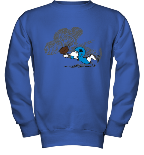 Carolina Panthers Snoopy Plays The Football Game Youth Sweatshirt
