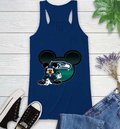 NFL Seattle Seahawks Mickey Mouse Disney Football T Shirt Racerback Tank 9