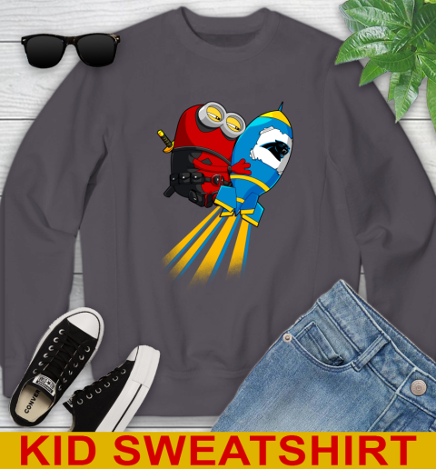 NFL Football Carolina Panthers Deadpool Minion Marvel Shirt Youth Sweatshirt 5