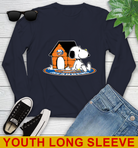 NHL Hockey New York Islanders Snoopy The Peanuts Movie Shirt Youth Long Sleeve 3