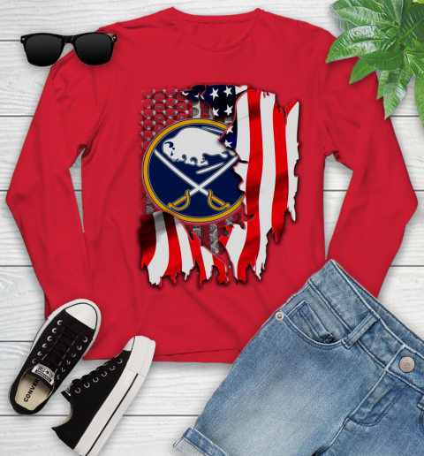 Buffalo Sabres NHL Hockey American Flag Youth Long Sleeve 11