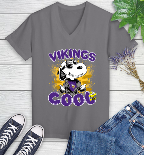 NFL Football Minnesota Vikings Cool Snoopy Shirt Women's V-Neck T-Shirt 9