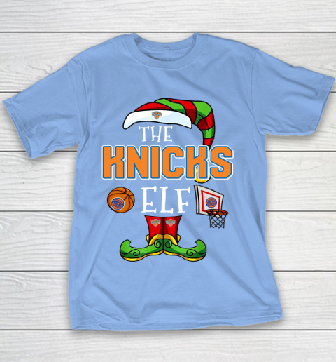 New York Knicks Christmas ELF Funny NBA Youth T-Shirt 8