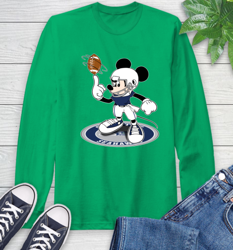 NFL Football Seattle Seahawks Cheerful Mickey Disney Shirt Long Sleeve T-Shirt 8