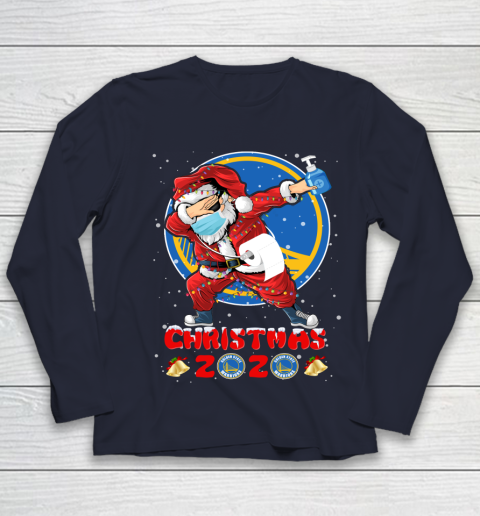 Golden State Warriors Funny Santa Claus Dabbing Christmas 2020 NBA Youth Long Sleeve 2