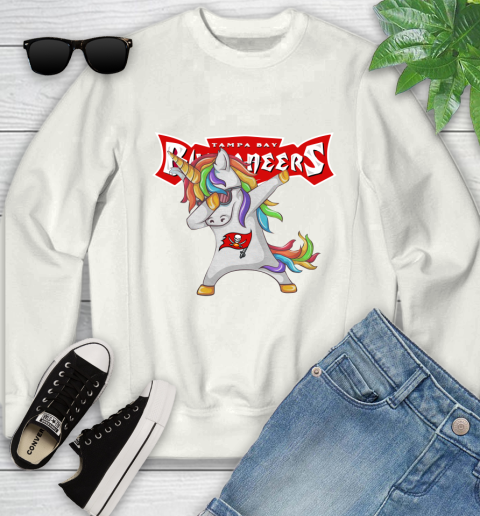 Tampa Bay Buccaneers NFL Football Funny Unicorn Dabbing Sports Youth Sweatshirt
