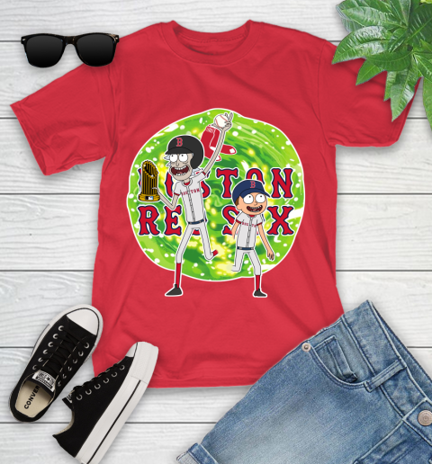 MLB Boston Red Sox Rick And Morty Commissioner's Trophy Baseball Sports Youth T-Shirt 10