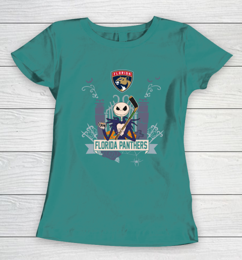NHL Florida Panthers Hockey Jack Skellington Halloween Women's T-Shirt 10
