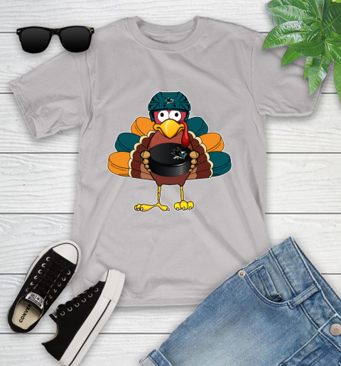San Jose Sharks Turkey Thanksgiving Day Youth T-Shirt 12