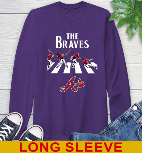 MLB Baseball Atlanta Braves The Beatles Rock Band Shirt Long Sleeve T Shirt Tee For Sports