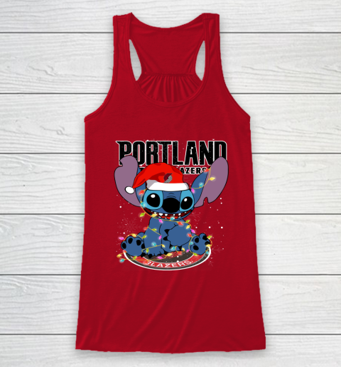 Portland Trail Blazers NBA noel stitch Basketball Christmas Racerback Tank 4