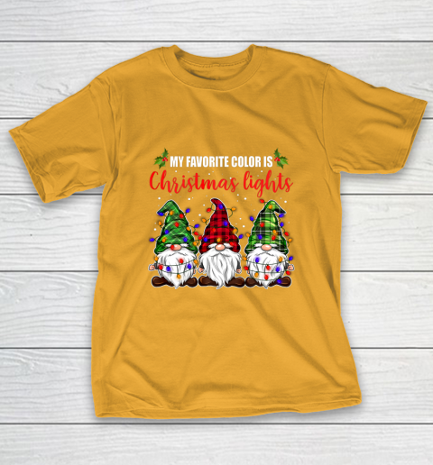 My Favorite Color Is Christmas Light Gnome Merry Christmas T-Shirt 2