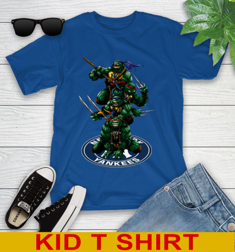 MLB Baseball New York Yankees Teenage Mutant Ninja Turtles Shirt Youth T-Shirt 9