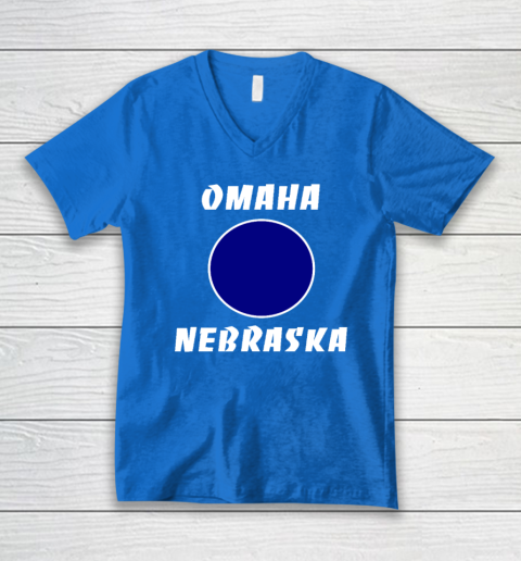 Nebraska Blue Dot Democratic 2nd District Omaha V-Neck T-Shirt 4