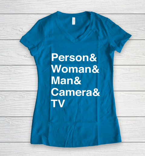 Person Woman Man Camera TV Women's V-Neck T-Shirt 5