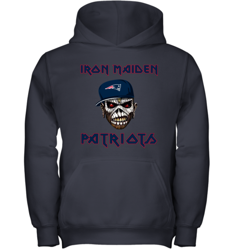 NFL New England Patriots Iron Maiden Rock Band Music Football Sports TGY2U6K8utI youth hoodie 43 95 151514 front navy